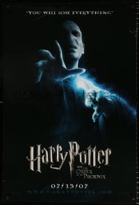 6g717 HARRY POTTER & THE ORDER OF THE PHOENIX teaser DS 1sh 2007 Ralph Fiennes as Lord Voldemort!
