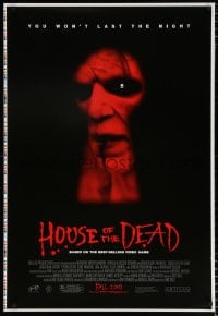 6g557 HOUSE OF THE DEAD printer's test advance 1sh 2003 horror image, you won't last the night!