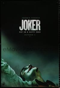 6g746 JOKER teaser DS 1sh 2019 Joaquin Phoenix as the DC Comics villain, put on a happy face!