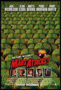 6g800 MARS ATTACKS! int'l advance 1sh 1996 directed by Tim Burton, great image of brainy aliens!