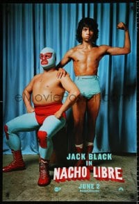 6g819 NACHO LIBRE teaser DS 1sh 2006 two Mexican luchador wrestlers Jack Black & Hector Jimenez!