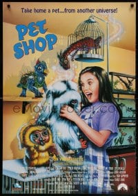 6g272 PET SHOP 27x39 video poster 1994 wacky art, take home a pet... from another universe!
