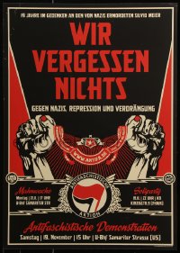 6g355 ANTIFASCHISTISCHE AKTION Wir Vergessen Nichts style 17x24 German special poster 2000s Antifa network!