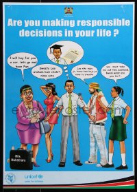 6g356 ARE YOU MAKING RESPONSIBLE DECISIONS IN YOUR LIFE 17x23 Kenyan special poster 1990s are you?