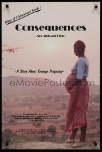 6g366 CONSEQUENCES 20x30 Zimbabwean special poster 1988 story about teen pregnancy!
