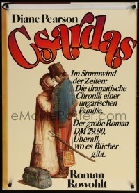 6g099 CSARDAS 24x33 German advertising poster 1980 romantic art of a couple embracing!