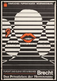 6g164 DAS PRIVATLEBEN DER HERRENRASSE 16x23 East German stage poster 1980 art by Ehrhardt!