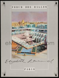 6g397 FORUM DES HALLES 24x32 French special poster 1980s cool mall art by Elizabeth Neuhard!