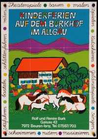 6g179 KINDERFERIEN AUF DEM BURKHOF IM ALLGAU 23x33 German stage poster 1980s great horse art!
