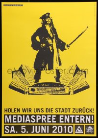 6g450 MEDIASPREE ENTERN 17x24 German special poster 2010 Johnny Depp as Captain Jack Sparrow!