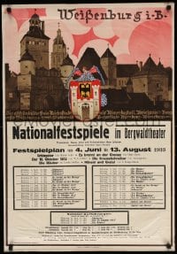 6g182 NATIONALFESTSPIELE IM BERGWALDTHEATER 23x34 German stage poster 1933 art by Ludwig Hohlwein!