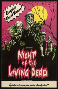 6g466 NIGHT OF THE LIVING DEAD 11x17 special poster R1978 George Romero zombie classic, they lust for human flesh!