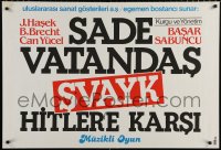 6g188 SADE VATANDAS SVAYK HITLER'E KARSI 27x40 Turkish stage poster 1980s cool design!