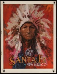 6g486 SANTA FE NEW MEXICO 24x31 special poster 1990s Native American by Albert Carlo!
