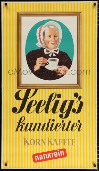 6g111 SEELIG'S KANDIERTER KORN KAFFEE 24x41 German advertising poster 1950s Muller, naturrein!