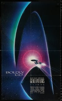 6g494 STAR TREK: GENERATIONS advance 22x36 special poster 1997 Stewart as Picard & Shatner as Kirk!