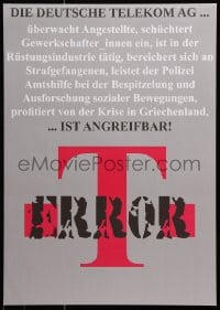 6g503 TERROR 17x24 German special poster 2000s protest the actions of Deutsche Telekom!