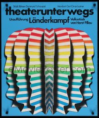 6g195 THEATERUNTERWEGS 23x28 German stage poster 1990s Stadt Bugnen Dortmund Schauspiel!