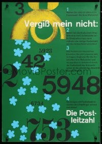 6g521 VERGISS MEIN NICHT 17x23 German special poster 1962 art by Dorothea Fischer-Nosbisch!