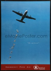 6g535 WORLD FOOD PROGRAMME 19x27 special poster 2000 food and aid being dropped by airplane!