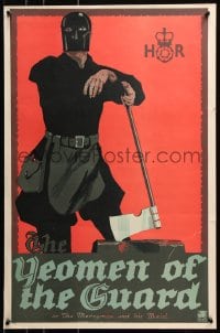 6g197 YEOMEN OF THE GUARD 19x29 English stage poster 1910s Gilbert & Sullivan, executioner!