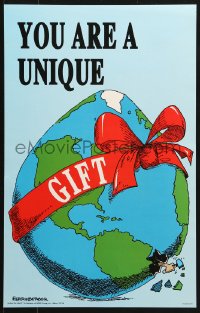 6g546 YOU ARE A UNIQUE GIFT 14x22 special poster 1980s cracking egg by Herschberger!