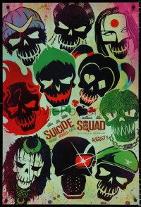 6g935 SUICIDE SQUAD teaser DS 1sh 2016 Smith, Leto as the Joker, Robbie, Kinnaman, cool art!