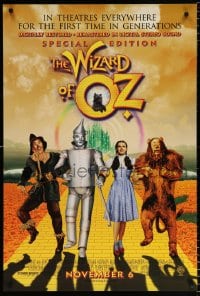 6g987 WIZARD OF OZ advance DS 1sh R1998 Victor Fleming, Judy Garland all-time classic!