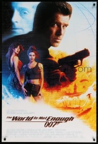 6g995 WORLD IS NOT ENOUGH int'l 1sh 1999 Brosnan as James Bond, Richards, Marceau, white background!