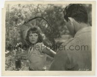 6h198 CALL HER SAVAGE 8x10 still 1932 Clara Bow about to lash Gilbert Roland with her whip!