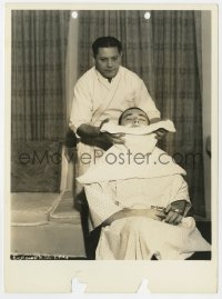 6h244 CRIME & PUNISHMENT candid 8x11 key book still 1935 Peter Lorre napping & shaved by Anderson!