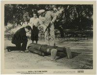 6h307 EARTH VS. THE FLYING SAUCERS 8x10.25 still 1956 three people examine fallen alien robot!