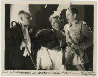 6h353 FRIENDS & LOVERS 8x10.25 still 1931 eyepatched Erich von Stroheim, Lily Damita & Menjou!