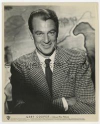 6h363 GARY COOPER 8.25x10 still 1940s waist-high smiling Warner Bros. portrait wearing suit & tie!