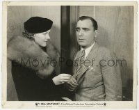 6h448 I SELL ANYTHING 8x10.25 still 1934 close up of Pat O'Brien & Claire Dodd wearing fur!