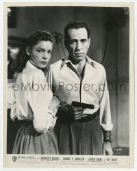 6h513 KEY LARGO 8x10 still 1948 best close up of Humphrey Bogart with gun & sexy Lauren Bacall!