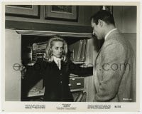 6h621 MARNIE 8x10 still 1964 Tippi Hedren stops Sean Connery from getting in safe, Hitchcock!