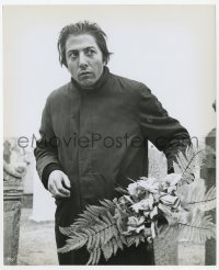 6h635 MIDNIGHT COWBOY 8.25x10 still 1969 close up of Dustin Hoffman as Ratso Rizzo in cemetery!
