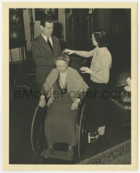 6h677 NIGHT MUST FALL deluxe 8x10 still 1937 Bob Montgomery & Roz Russell with Whitty in wheelchair!