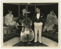 6h686 NO PLACE TO GO candid 8x10 still 1927 Hughes, Astor & Lee watch Cooley practice bass violin!