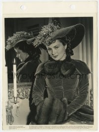 6h698 OLIVIA DE HAVILLAND 8x11 key book still 1941 in velvet dress, They Died with Their Boots On!
