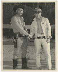 6h765 REBEL TV deluxe 8x10 still 1960s Nick Adams as Johnny Yuma shaking hands with sheriff!