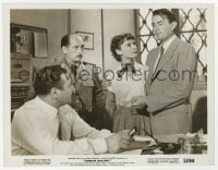 6h787 ROMAN HOLIDAY 8x10.25 still 1953 Audrey Hepburn & Gregory Peck in office with two men!