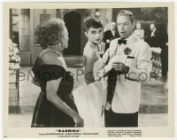 6h798 SABRINA 8x10.25 still 1954 beautiful Audrey Hepburn & William Holden interrupted, Billy Wilder