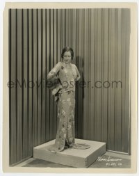 6h967 WHAT A WIDOW 8x10.25 still 1930 sexy Gloria Swanson modeling a cool flower print dress!