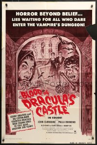 6j143 BLOOD OF DRACULA'S CASTLE 1sh 1969 Al Adamson directed vampire horror, John Carradine!