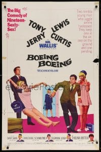 6j150 BOEING BOEING 1sh 1965 Tony Curtis & Jerry Lewis in the big comedy of nineteen sexty-sex!