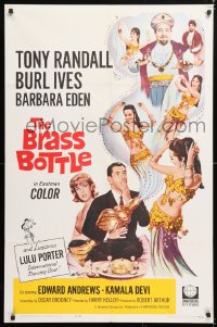 6j158 BRASS BOTTLE 1sh 1964 Tony Randall & Barbara Eden with genie Burl Ives!