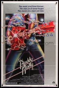 6j164 BUDDY HOLLY STORY style B 1sh 1978 Gary Busey, great art of electrified guitar, rock 'n' roll