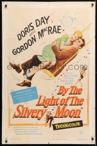 6j169 BY THE LIGHT OF THE SILVERY MOON 1sh 1953 great romantic artwork of Doris Day & Gordon McRae!